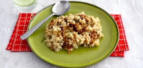 Recept van het Voedingscentrum: Balsamico-risotto met gegrilde courgette