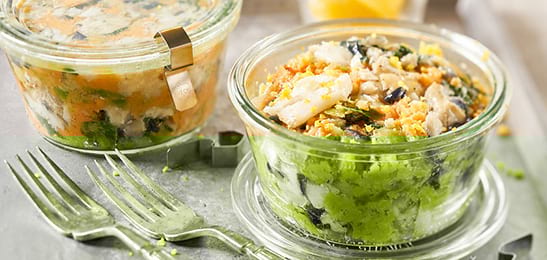 Recept van het Voedingscentrum: Zoete aardappelpuree met spruiten en kabeljauw