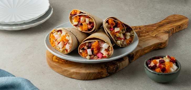Recept van het Voedingscentrum: Wrapcones met bonenspread
