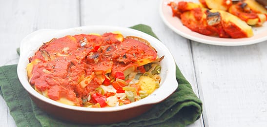 Recept van het Voedingscentrum: Aardappel-ovenschotel met sardines