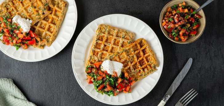 Recept van het Voedingscentrum: Hartige wafels met spinazie en kaas