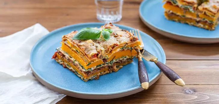 Recept van het Voedingscentrum: Pompoenlasagne en spinazie-ricottavulling