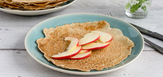 Recept van het Voedingscentrum: Pannenkoeken vrij van ei en melk