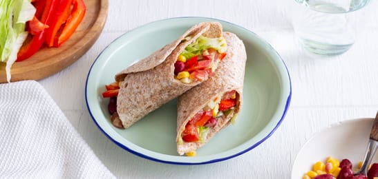 Recept van het Voedingscentrum: Wrap met guacamole en kidneybonen