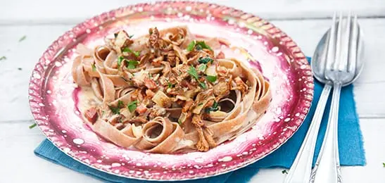 Recept van het Voedingscentrum: Tagliatelle met cantharellen