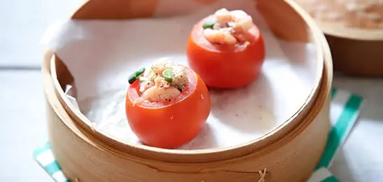 Afbeelding van Uitgelicht Recept: Gestoomde gevulde tomaat