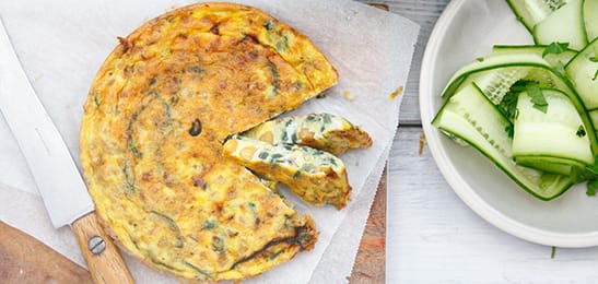 Recept van het Voedingscentrum: Tortilla met ui en kikkererwten