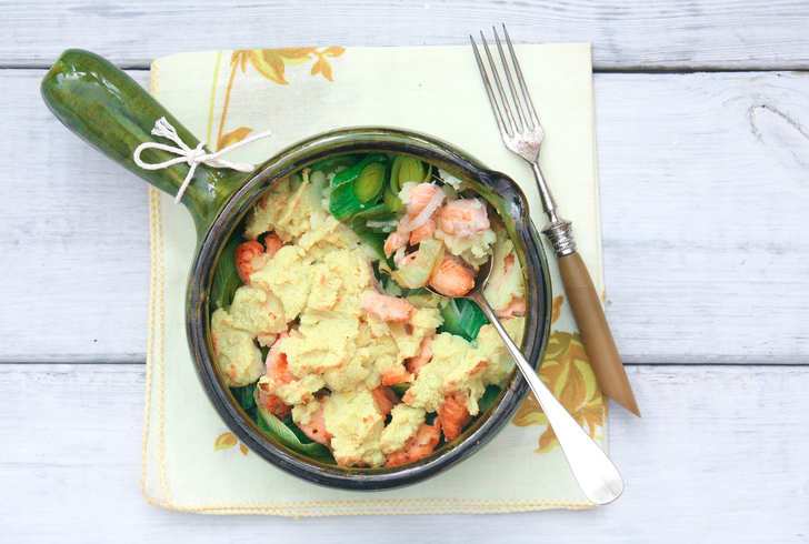 Recept van het Voedingscentrum: Bloemkool-garnalenschotel