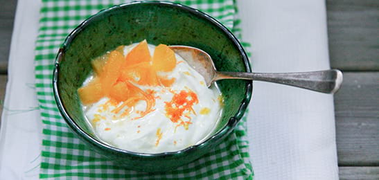 Recept van het Voedingscentrum: Vanillekwark met sinaasappel