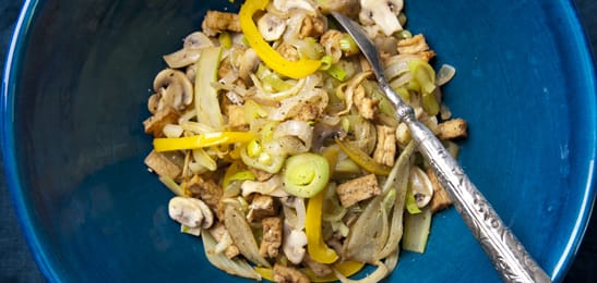 Recept van het Voedingscentrum: Groente met roerbakreepjes uit de wok