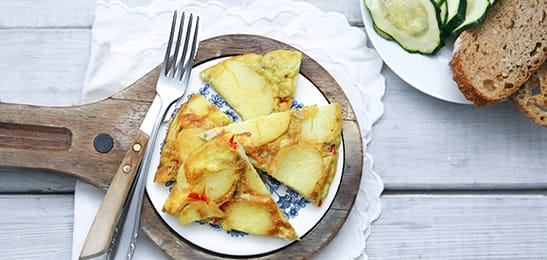 Recept van het Voedingscentrum: Aardappelomelet