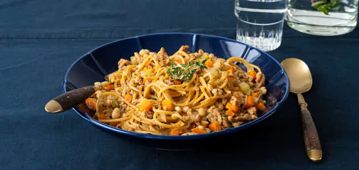 Recept van het Voedingscentrum: Spaghetti met bolognese bianca