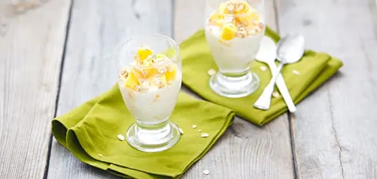 Afbeelding van Uitgelicht Recept: Yoghurt met mango en muesli