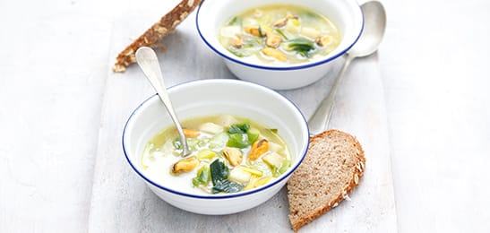 Recept van het Voedingscentrum: Mosselsoep met brood