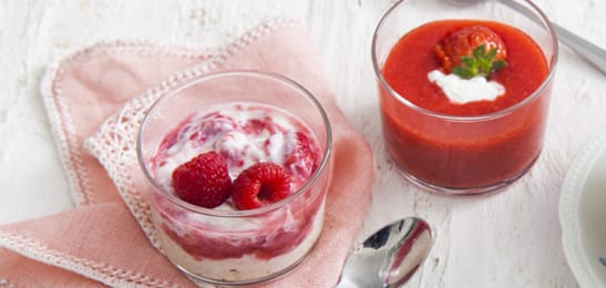 Recept van het Voedingscentrum: Yoghurt met vanille en frambozen