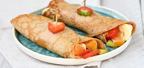 Recept van het Voedingscentrum: Pannenkoek gevuld met fruit