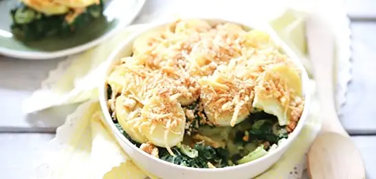 Recept van het Voedingscentrum: Spinazie-aardappelgratin