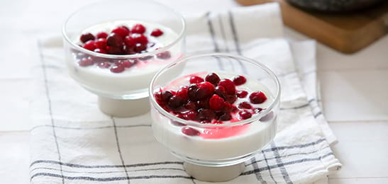 Recept van het Voedingscentrum: Yoghurt met cranberries