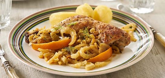 Recept van het Voedingscentrum: Kip met zoete venkel en aardappelen