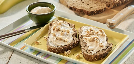 Recept van het Voedingscentrum: Brood met bananenspread