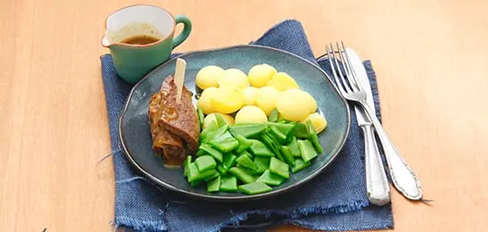 Recept van het Voedingscentrum: Runderrolletje met basilicum