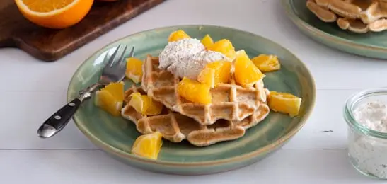 Afbeelding van Uitgelicht Recept: Gezonde wafels met sinaasappel en ricotta